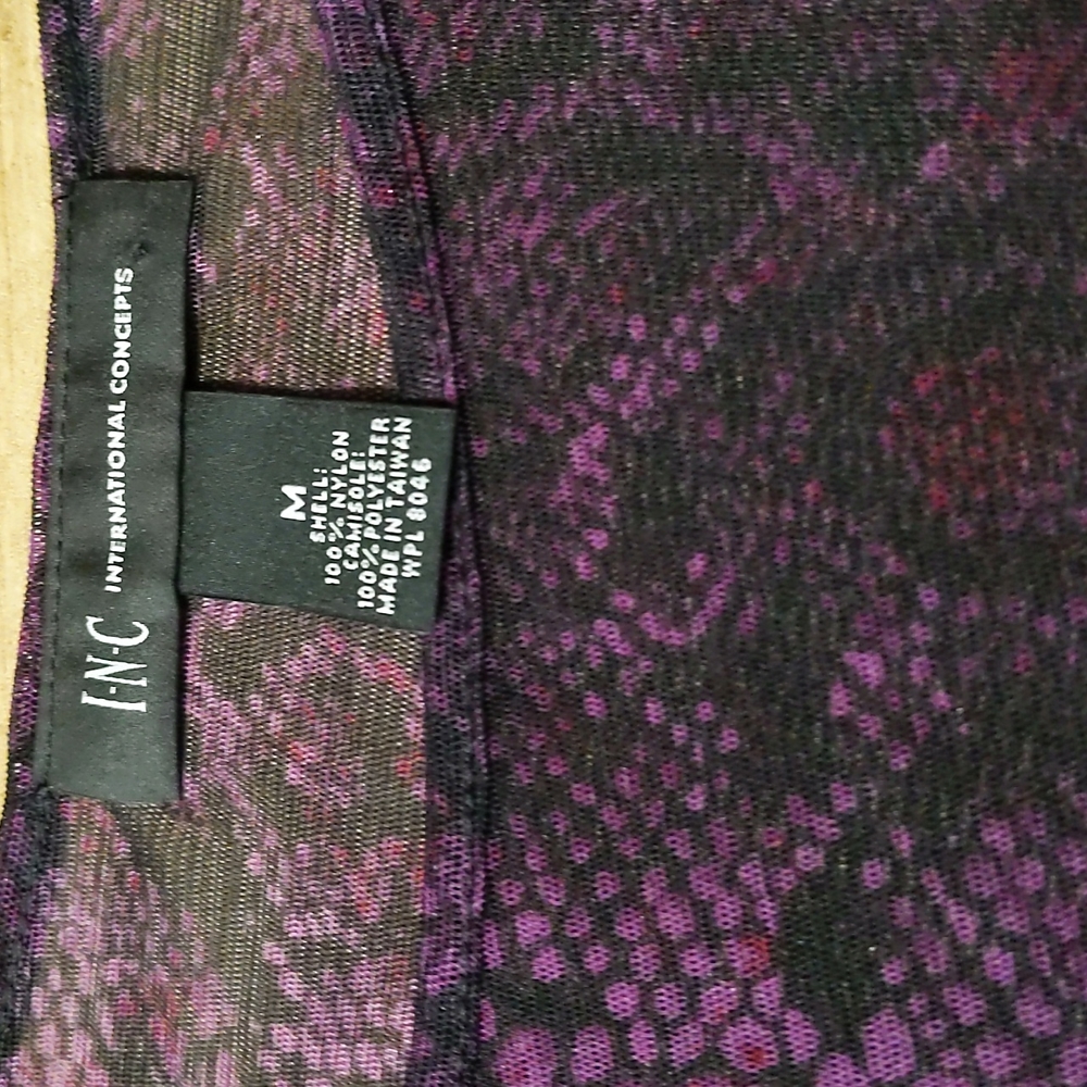 INC sheer dolman sleeve sheer top with cami - Picture 4 of 13